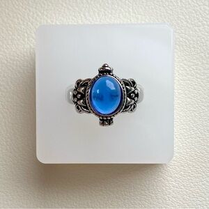 Elegant Blue Stone Silver Ring